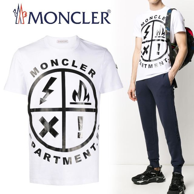 対応商品 MONCLER size ロゴ L MONCLER 半袖 - 120 ホワイトTシャツ T 