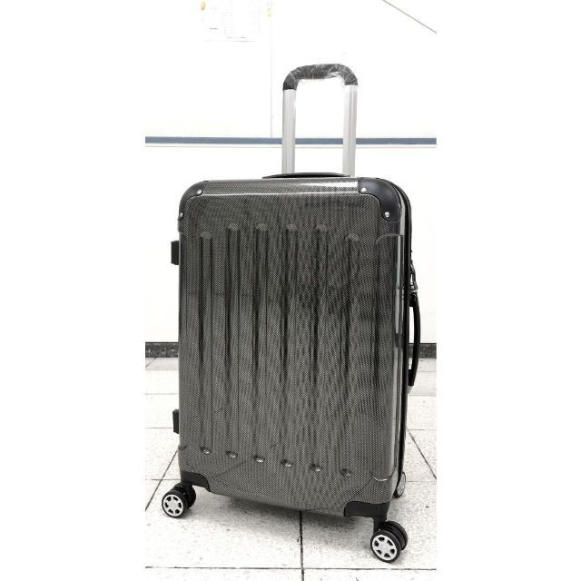大型軽量スーツケース 8輪キャリーバッグ TSAロック付き Lサイズ　黒-3.の画像