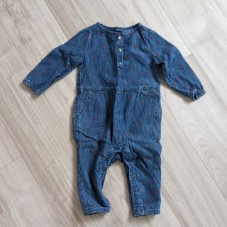 ベビーギャップ(babyGAP)のbabyGAP デニム地ロンパース さくらんぼ柄🍒(ロンパース)