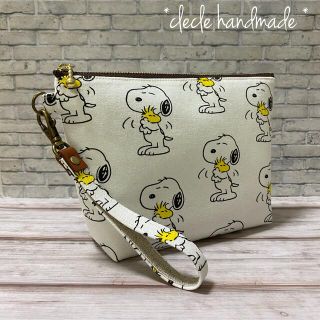 スヌーピー(SNOOPY)のhandmade★ストラップ付きファスナーポーチ (スヌーピー ・ウッドストック(ポーチ)