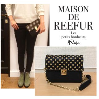 メゾンドリーファー(Maison de Reefur)のMAISON DE REEFUR♡ドット柄チェーンバッグ♡美品リーファー(ショルダーバッグ)