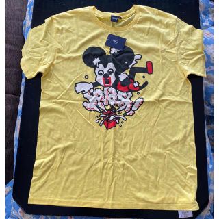 ディズニー(Disney)のタグ付き　メンズ　L ミッキーマウス　スプラッシュ　Tシャツ　イエロー(その他)