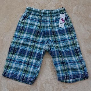 イオン(AEON)の新品 イオン ハーフパンツ 青チェック 150(パンツ/スパッツ)