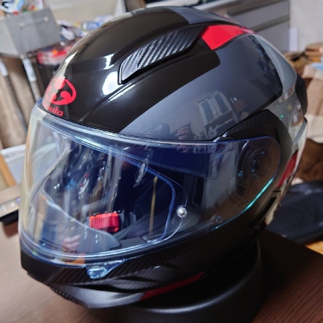 OGK(オージーケー)の【OGK】KABUTO RYUKI FEEL ブラックレッド XL 自動車/バイクのバイク(ヘルメット/シールド)の商品写真