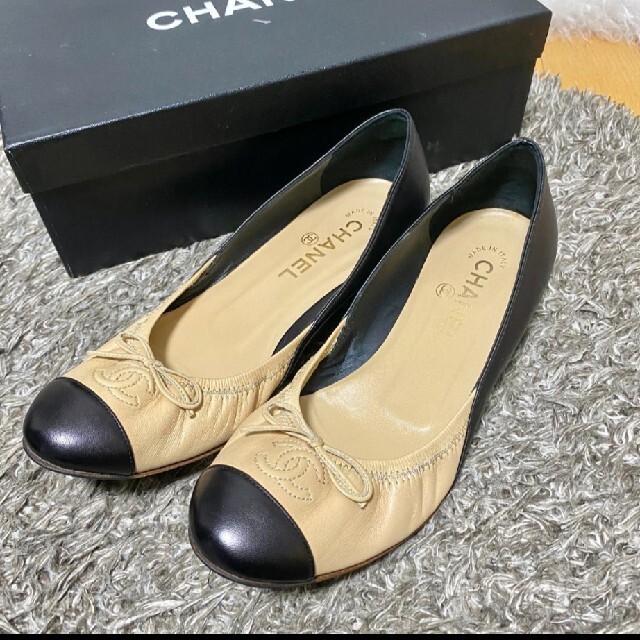 ✨人気✨ CHANEL シャネル バレリーナ フラットシューズ バイカラー