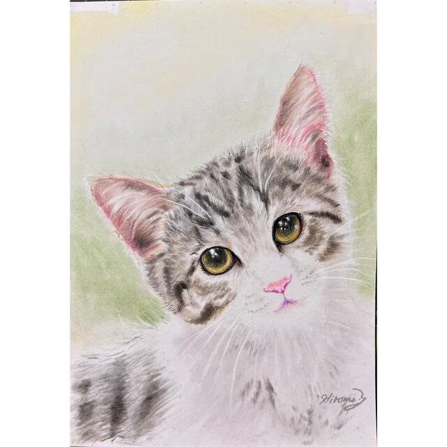 水彩画 パステル画 手描き 鉛筆絵画 デッサン 猫 - 美術品 水彩画 パステル画 手描き 鉛筆絵画 デッサン 猫 - 美術品