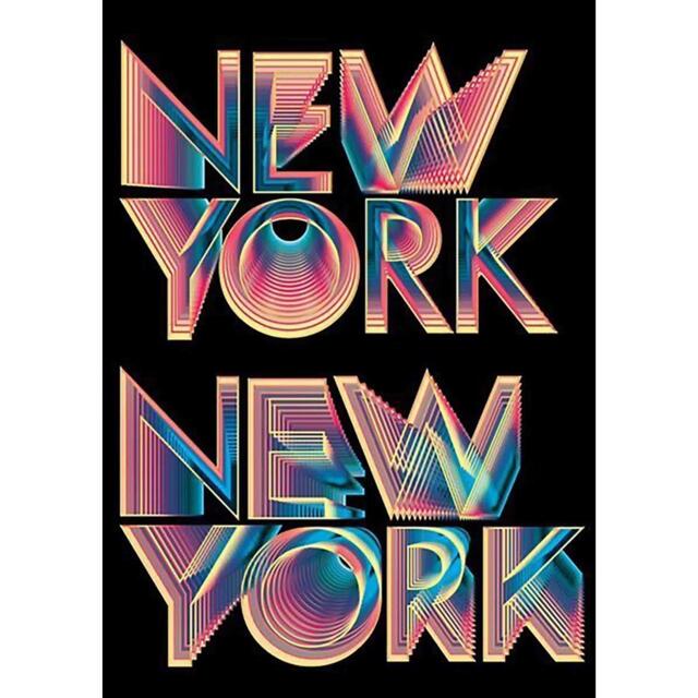 新品 ニューヨーク NEW YORK NY ネオン レインボー レトロ ロンT-