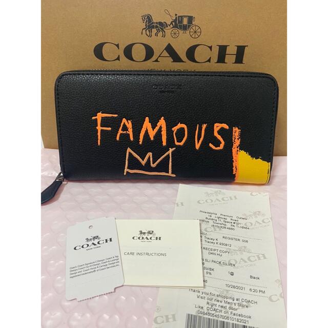 メンズラスト1点☆COACH 長財布 バスキアコラボ 黒 - 長財布