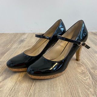 ブリジットバーキン(Bridget Birkin)のブリジット バーキン　エナメル　パンプス　黒　24.5㎝(ハイヒール/パンプス)