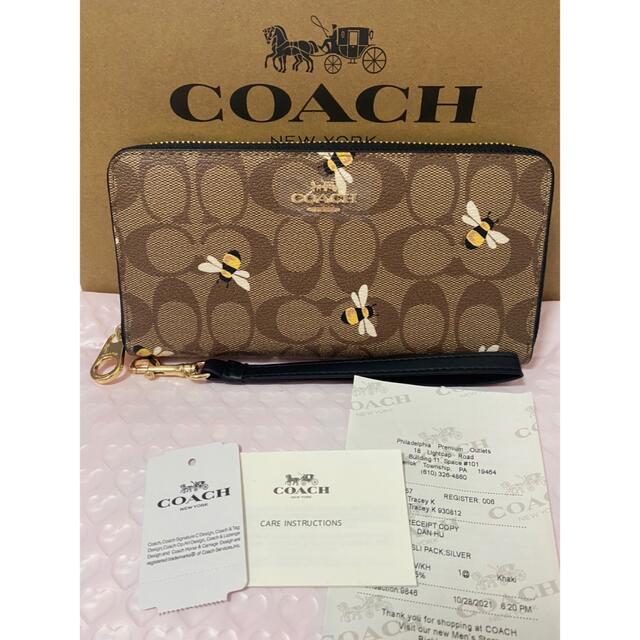 ラスト1点★COACH 長財布 ハニービー 蜂 ハチ