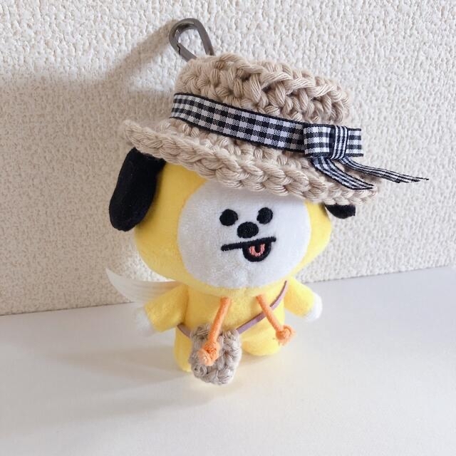 chimmy チミーちゃんお出掛け帽子とバッグ ベージュ ハンドメイド BT21