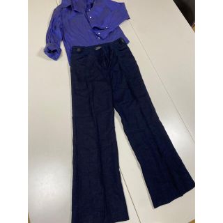 ジェイクルー(J.Crew)のJクルー紺リネンロングパンツ(その他)