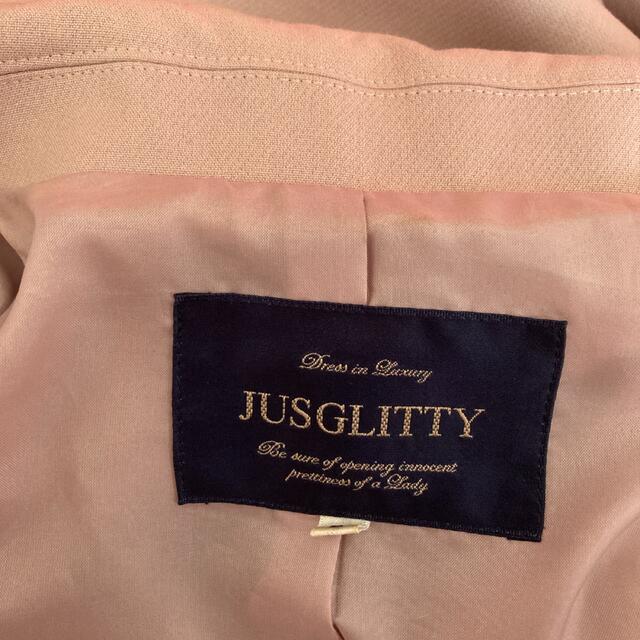 JUSGLITTY(ジャスグリッティー)のジャスグリッティー　ダブルボタンチェスターコート　ピンク レディースのジャケット/アウター(ロングコート)の商品写真