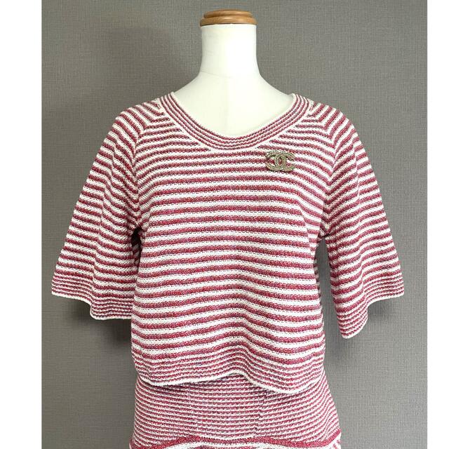 ブランド CHANEL - 美品 CHANEL シャネル ニット ボーダー ピンク