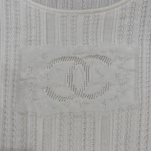 CHANEL カットソー　白　希少サイズ　42  レース　Tシャツ　ブラウス