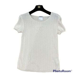 CHANEL カットソー　白　希少サイズ　42  レース　Tシャツ　ブラウス