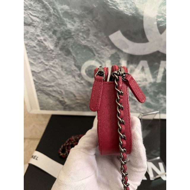 CHANEL(シャネル)の☆正規超極美品☆シャネル　ボーイ　チェーンウォレット　ラムスキン　ピンク♪ レディースのバッグ(ショルダーバッグ)の商品写真