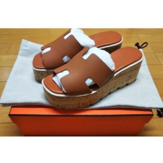 Hermes エルメス　エズ　Blanc 白　36 厚底