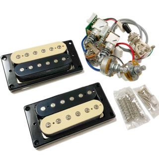 エピフォン(Epiphone)のEpiphone純正 ProBucker ゼブラペア + 接続済ハーネス・セット(エレキギター)