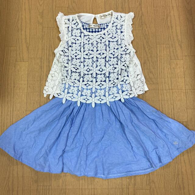 pom ponette(ポンポネット)のナルミヤ　pom pomette   ワンピース　130センチ キッズ/ベビー/マタニティのキッズ服女の子用(90cm~)(ワンピース)の商品写真