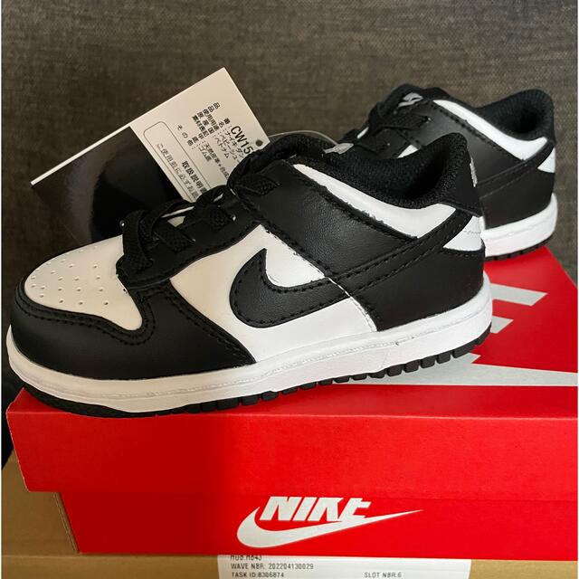 NIKE ダンクlow WHITE/BLACK(TDE) 14cm パンダダンク