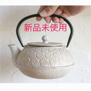 【新品未使用】cotta 鉄器急須 花 白金(その他)