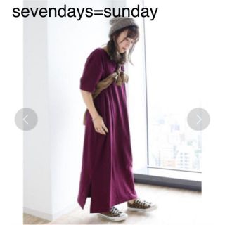 セブンデイズサンデイ(SEVENDAYS=SUNDAY)のsevendays=sunday　サイドスリットクルーネックTワンピース(ロングワンピース/マキシワンピース)