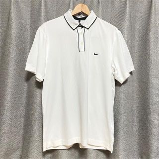 ナイキ(NIKE)の美品 2L XL NIKE ゴルフウェア ゴルフシャツ ホワイト 送料無料(ウエア)