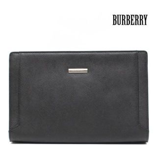 バーバリー(BURBERRY)のバーバリー レザー クラッチバッグ セカンドバッグ ブラック J056(セカンドバッグ/クラッチバッグ)