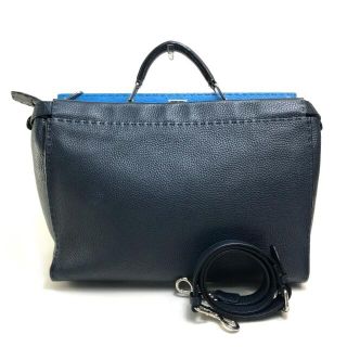 フェンディ(FENDI)のフェンディ FENDI ピーカブー 7VA388 セレリア 2WAY ショルダーバッグ ビジネスバッグ レザー ネイビー×ブルー(ビジネスバッグ)