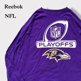 リーボック(Reebok)のNFL リーボック　長袖Tシャツ　紫　カットソー　レイブンズ　ビックサイズ(Tシャツ/カットソー(七分/長袖))