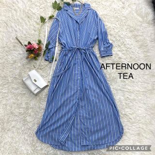 アフタヌーンティー(AfternoonTea)の②AFTERNOON TEA  ストライプロングシャツワンピース(ロングワンピース/マキシワンピース)