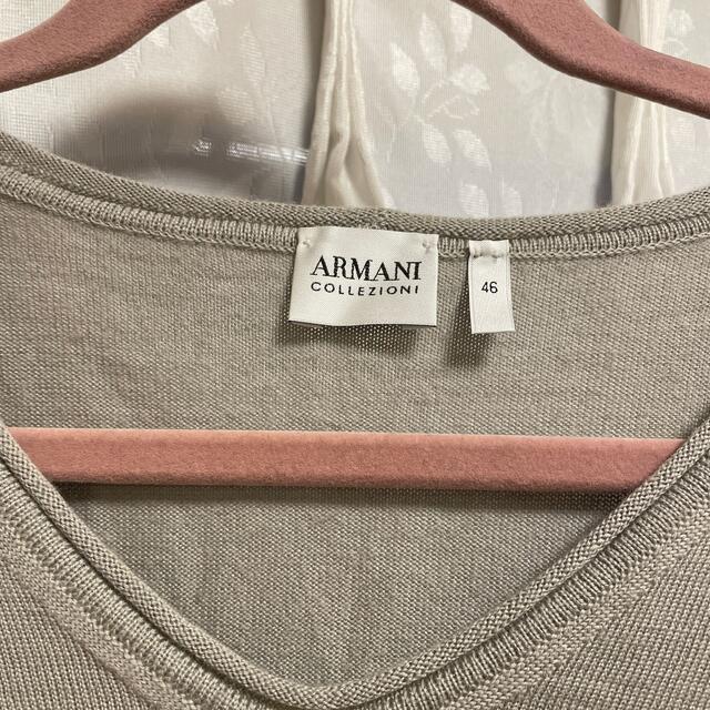 ARMANI COLLEZIONI(アルマーニ コレツィオーニ)のARMANI COLLEZIONI アルマーニ　サイズ46 グレーニット メンズのトップス(ニット/セーター)の商品写真