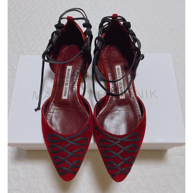 MANOLO BLAHNIK(マノロブラニク)のMANOLO BLAHNIK フラットパンプス レディースの靴/シューズ(ハイヒール/パンプス)の商品写真