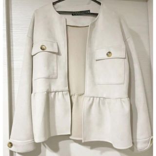 ザラ(ZARA)のZARA フェイクスエードジャケット　(ノーカラージャケット)