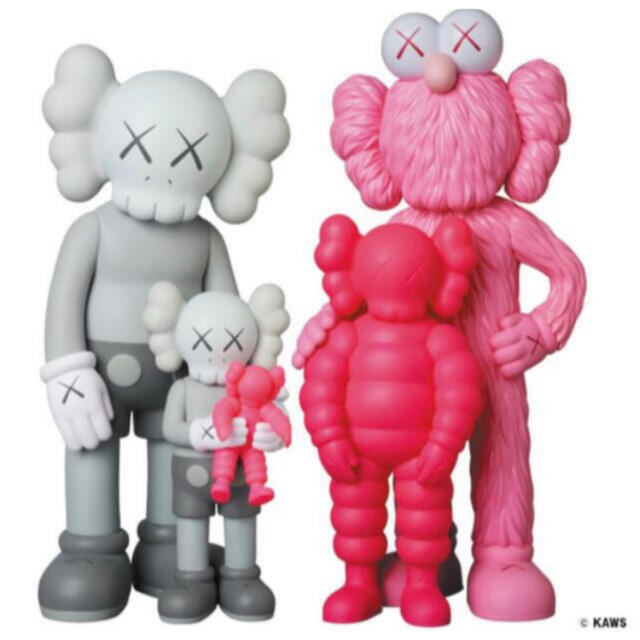 Bearbrick新品 KAWS FAMILY GREY / PINK / FLUORO PINK