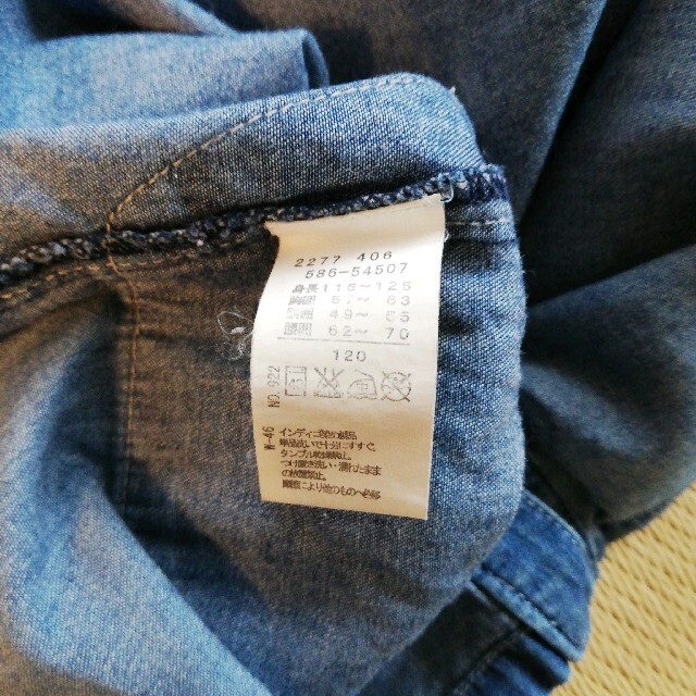 3can4on(サンカンシオン)の3can4on デニムワンピース　120 キッズ/ベビー/マタニティのキッズ服女の子用(90cm~)(ワンピース)の商品写真