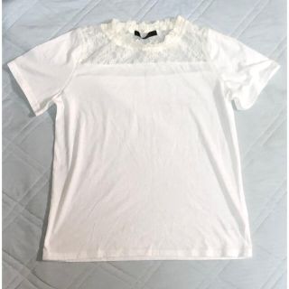 トップス　レース　レディース　女性　白　ティーシャツ　Tシャツ(Tシャツ(半袖/袖なし))