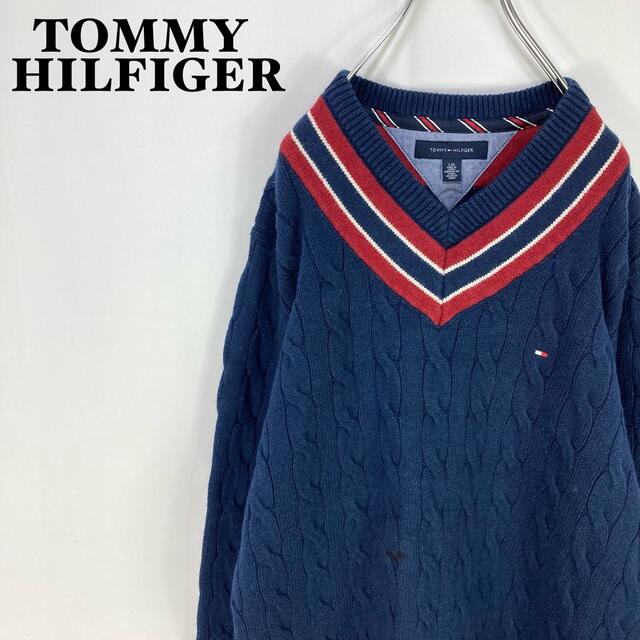 TOMMY HILFIGER(トミーヒルフィガー)のトミーヒルフィガー プルオーバー チルデン ケーブル ニット セーター メンズのトップス(ニット/セーター)の商品写真