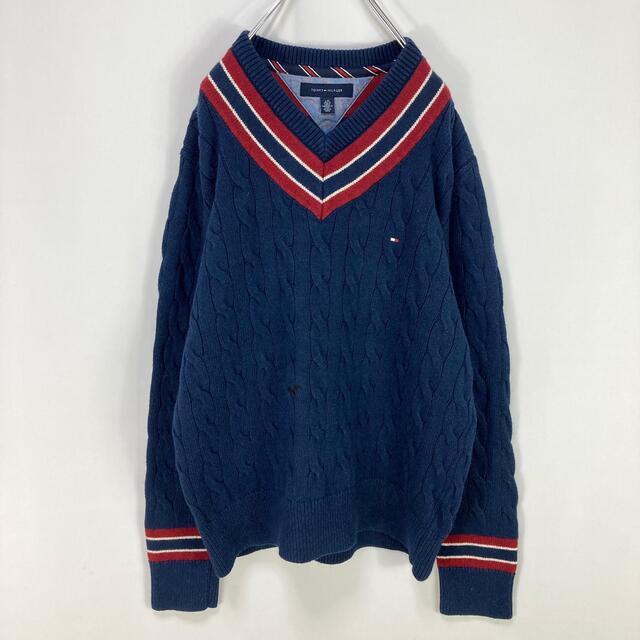 TOMMY HILFIGER(トミーヒルフィガー)のトミーヒルフィガー プルオーバー チルデン ケーブル ニット セーター メンズのトップス(ニット/セーター)の商品写真