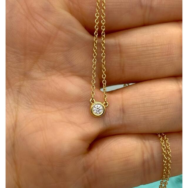 TIFFANY ティファニー、K18RG、バイザヤード、ダイヤモンドネックレス-