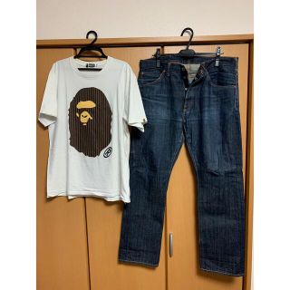 アベイシングエイプ(A BATHING APE)のA BATHING APE  Tシャツとデニムセット(Tシャツ/カットソー(半袖/袖なし))