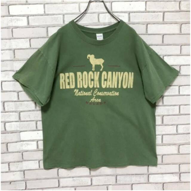 GILDAN(ギルタン)の【GILDAN L】レッドロックキャニオン カーキ ヴィンテージ 半袖 Tシャツ メンズのトップス(Tシャツ/カットソー(半袖/袖なし))の商品写真