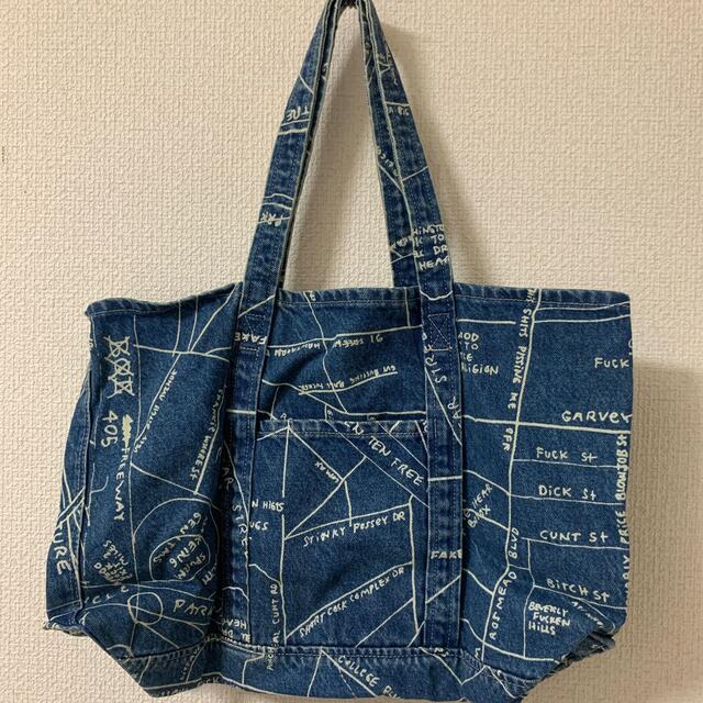 SS Supreme Gonz Map Denim Tote Blue