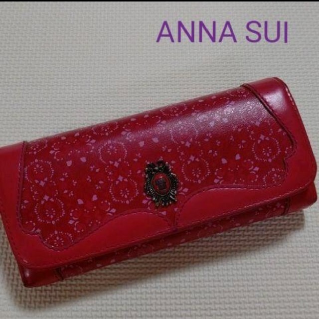 ANNA SUI(アナスイ)のANNA SUI　アナスイ　財布　長財布　レッド レディースのファッション小物(財布)の商品写真