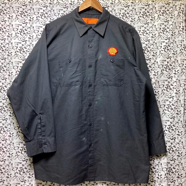 USA古着/Shell/ワークシャツ/XL/黒/340 メンズのトップス(シャツ)の商品写真