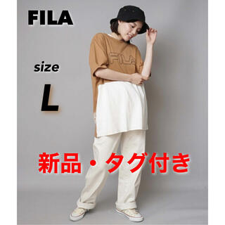フィラ(FILA)の新品タグ付き☆ FILA フィラ カットソー Tシャツ レディースＬ BE(Tシャツ(半袖/袖なし))
