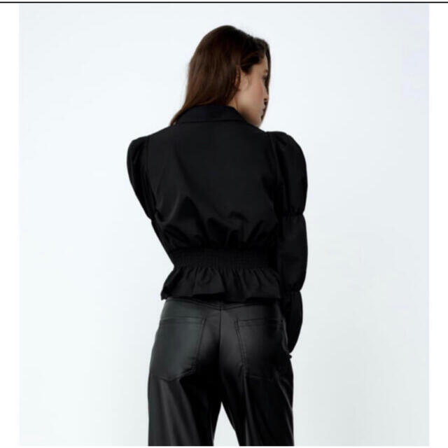 ZARA - ZARA ストレッチディテール ポプリントップス XLサイズの ZARA - ZARA ストレッチディテール ポプリントップス XLサイズの