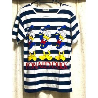 ドナルドダック(ドナルドダック)のドナルドダック　Tシャツ　ボーダー(キャラクターグッズ)