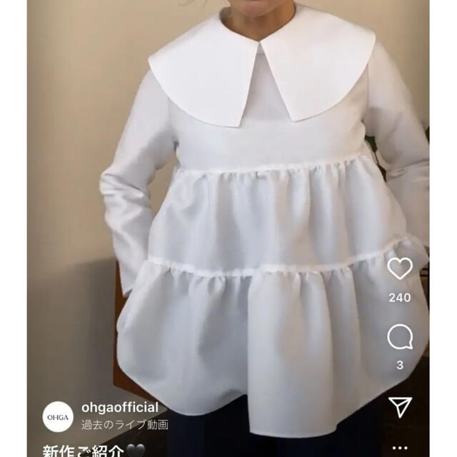 などと】 ZARA - ohga今季完売ギャザーブラウスホワイト白の通販 by 3